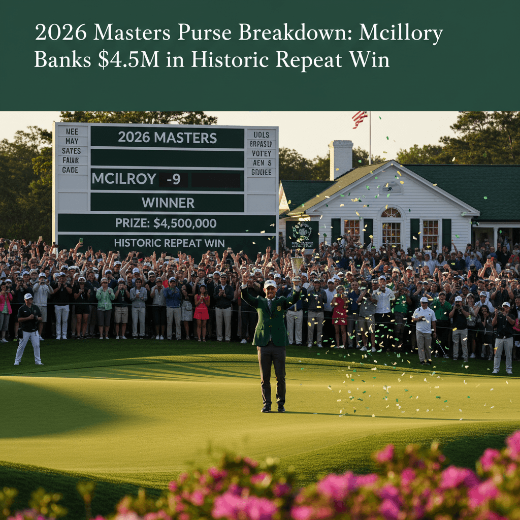 2026 Masters Purse Breakdown: McIlroy Banks $4.5M in Historic Repeat Win