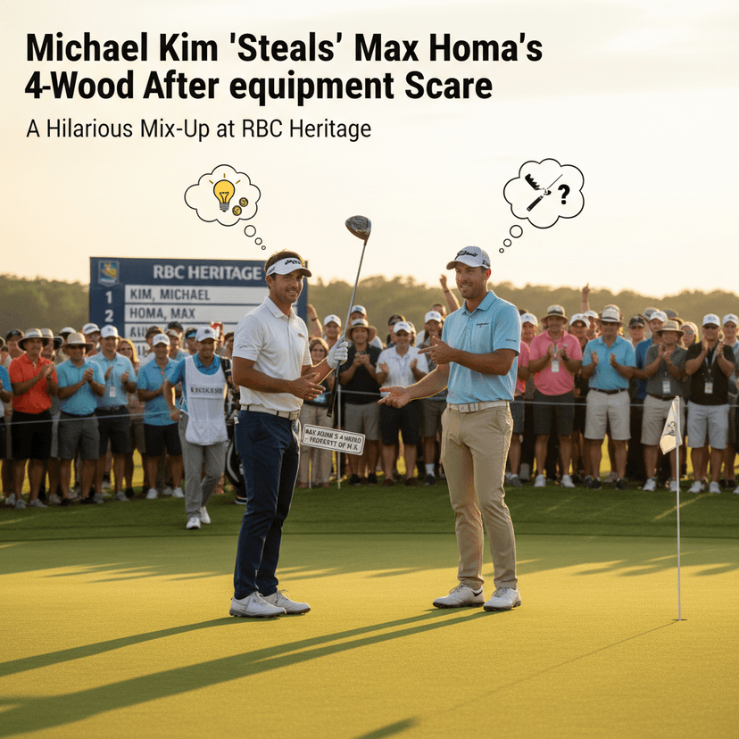 Michael Kim 'Steals' Max Homa's 4-Wood After Equipment Scare at RBC Heritage