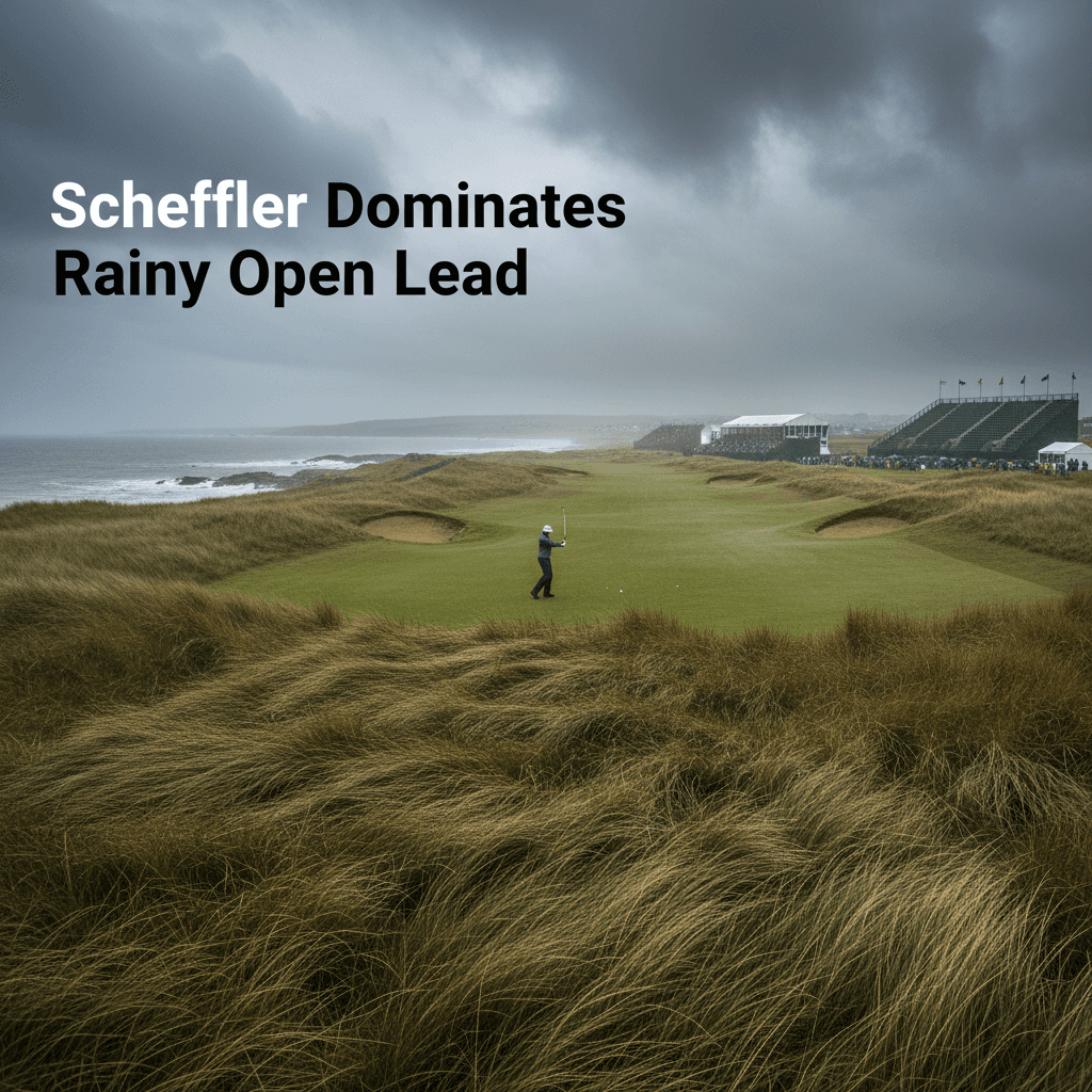 Scheffler Dominates Rainy Open Lead