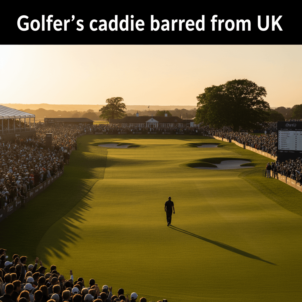 Golfer's caddie barred from UK