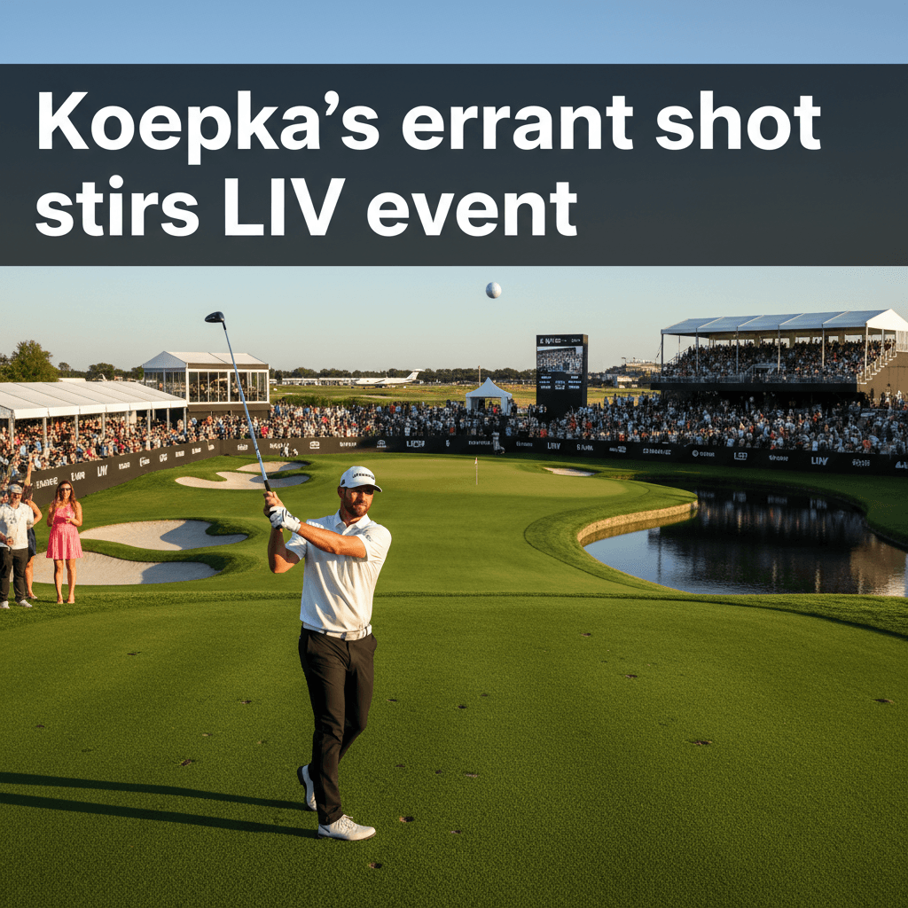 Koepka's errant shot stirs LIV event