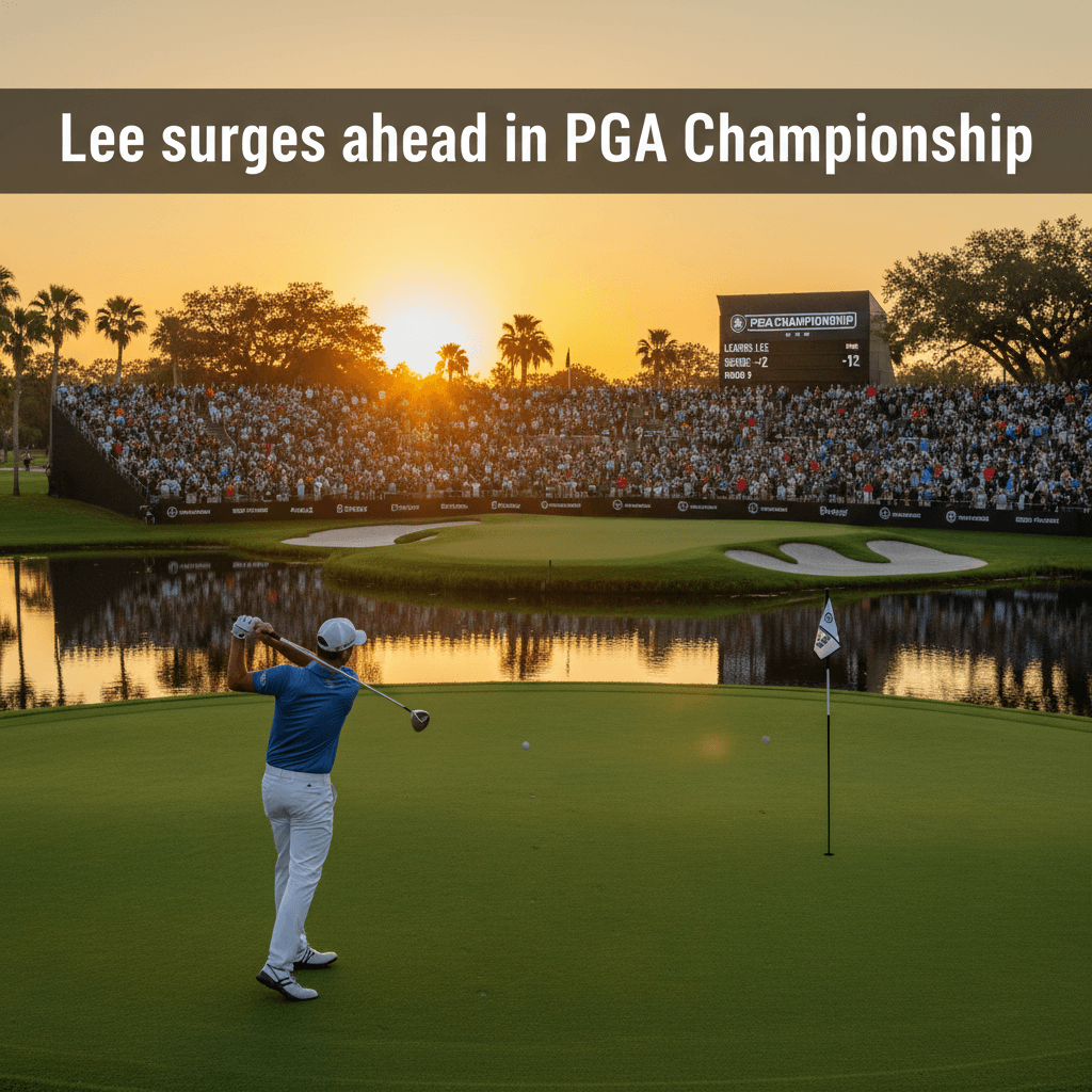 Lee surges ahead in PGA Championship