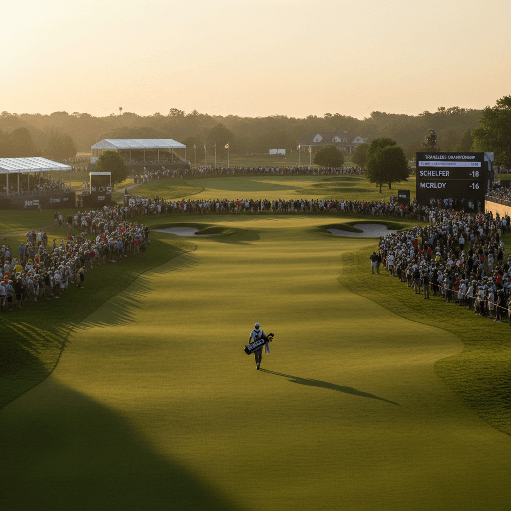 McIlroy Trails Scheffler at Travelers