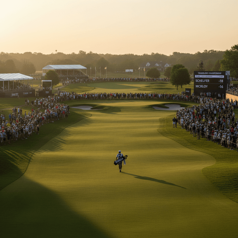 McIlroy Trails Scheffler at Travelers