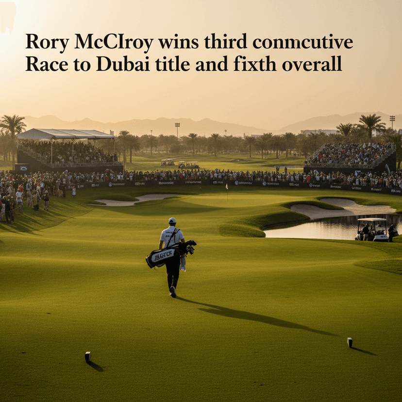 Rory McIlroy wins third consecutive Race to Dubai title and sixth overall