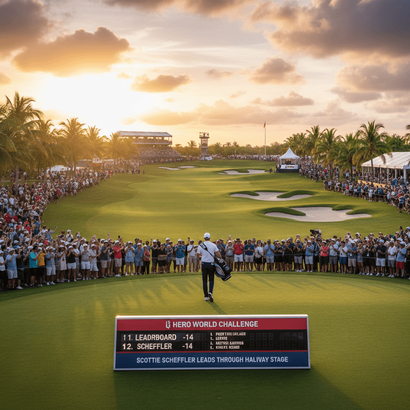 Scottie Scheffler leads through the halfway stage of Hero World Challenge